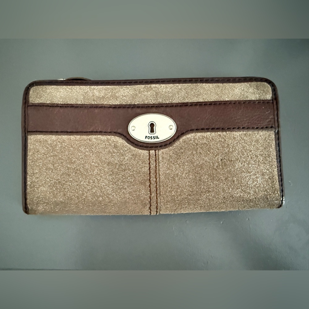 Fossil Silver and Brown Wallet